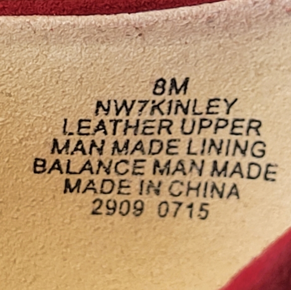 Nine West Red Kinley Suede Pumps Size 8m - Picture 7 of 7